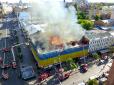 Масштабна пожежа на Хрещатику: Відео з повітря