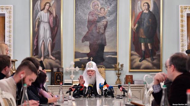Патріарх Київський і всієї Руси-України Філарет під час прес-конференції.