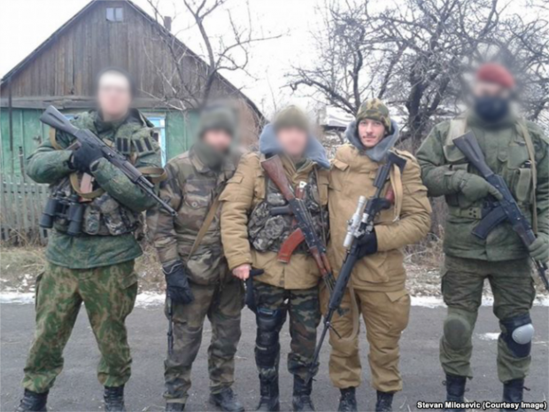 Стеван Мілошевич із бойовиками на Донбасі