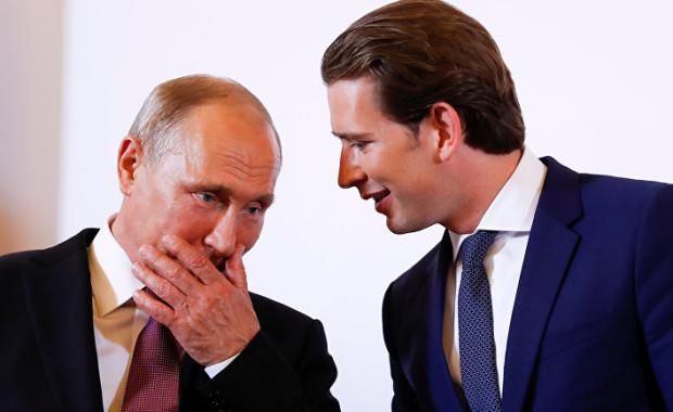 Президент РФ Володимир Путін і Федеральний канцлер Австрії Себастьян Курц