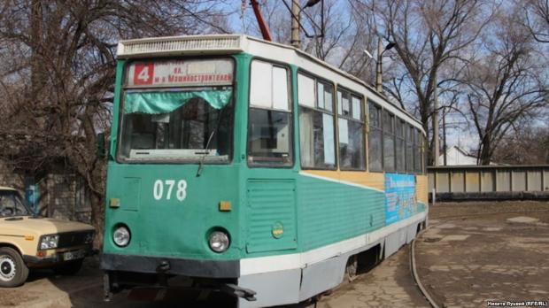 Раритетний трамвай часів СРСР в Дружківці