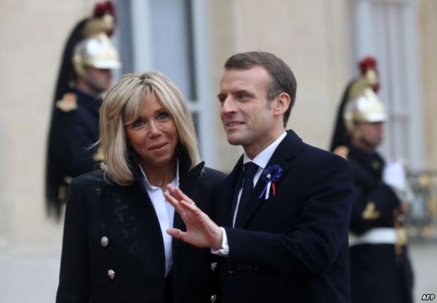 Президент Франції Емманюель Макрон із дружиною Бріджит. Париж, 11 листопада 2018 року