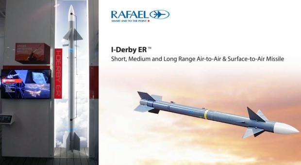 Модернізована ізраїльська ракета «повітря-повітря» середньої дальності Rafael I-Derby-ER. Презентація на виставці в Парижі у 2015 році