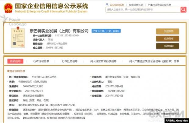 У сертифікаті компанії Сombasst з Національної публічної інформаційної системи надійності підприємств Китаю зазначено, що вона була створена в 2001 році і в основному займається розробкою та продажем телекомунікаційного обладнання
