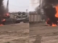 Оце так маневри: Під час оголошеної Путіним раптової перевірки боєготовності ЗС РФ згорів танк Т-72 (відео)