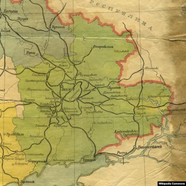 Карта Донецької губернії, листопад 1921 року