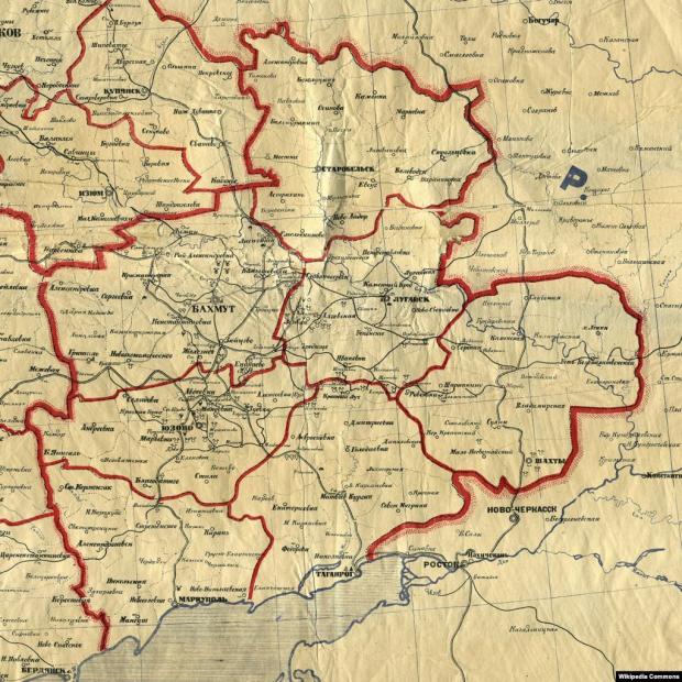Карта Таганрізької округи у складі Донецької губернії, 1923 рік