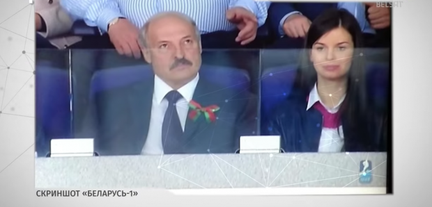Лукашенко і Шманай на хокейному матчі