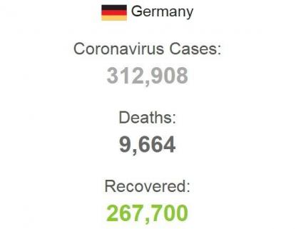 Кількість заражених COVID-19 у Німеччині.