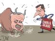 Сидів у кріслі з банкою пива і задирав спідницю жінці: Макрон і Ердоган потрапили на влучну карикатуру через 