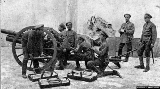 Гарматники Січових стрільців. Фотографія періоду 1917–18 років